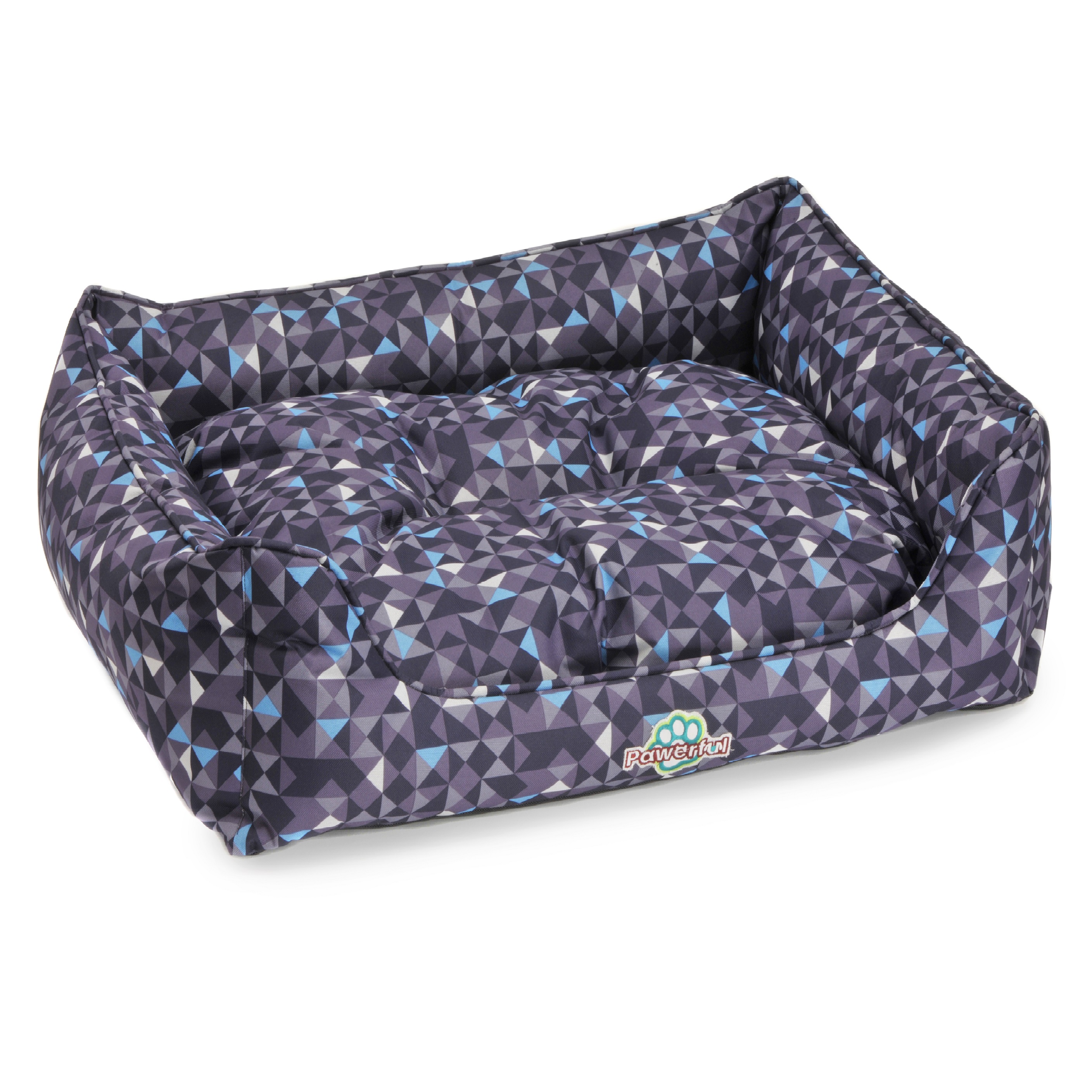 Cama Afrodita Estampado triángulos azules y blancos Mediana 