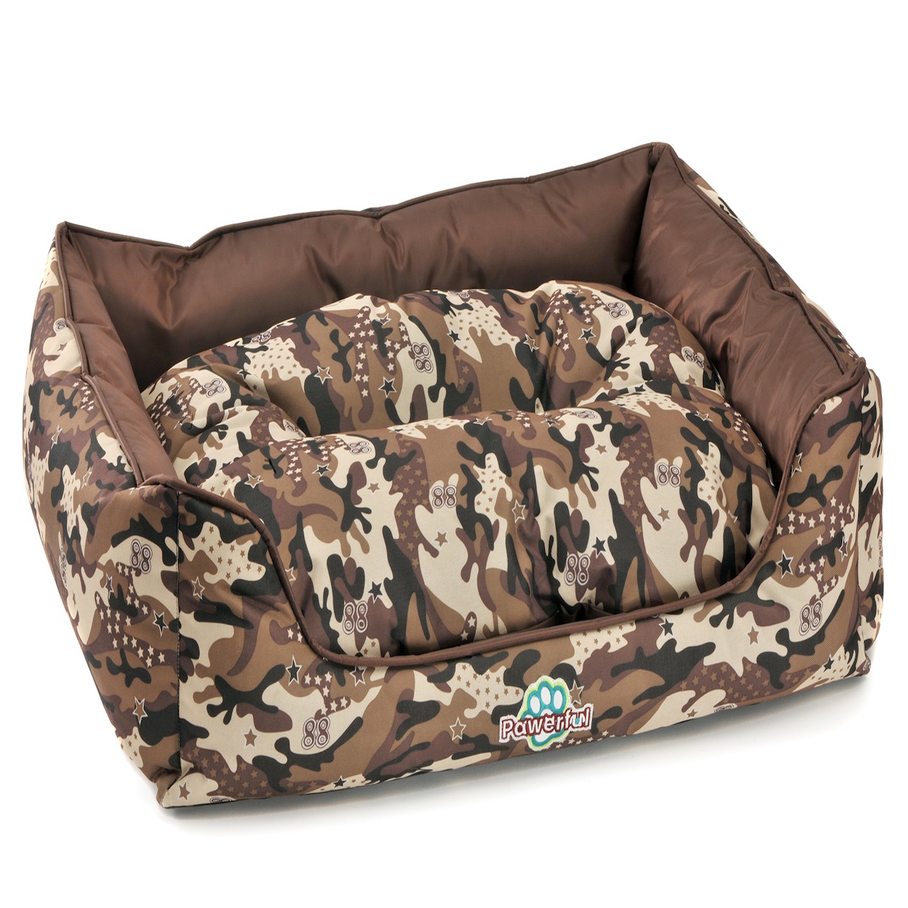 Cama Afrodita Estampado militar café Grande 