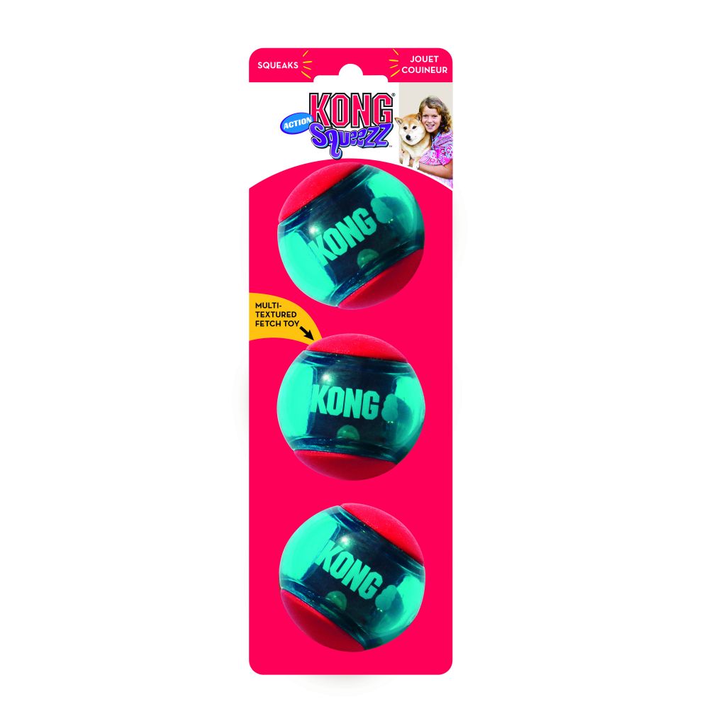 Pelotas squeezz action medianas azul con rojo 