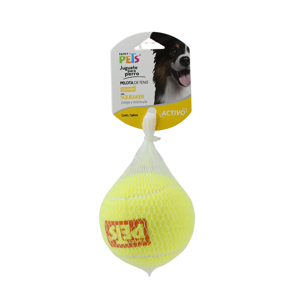 Juguete pelota gde de tenis con squeaker 1 pz  