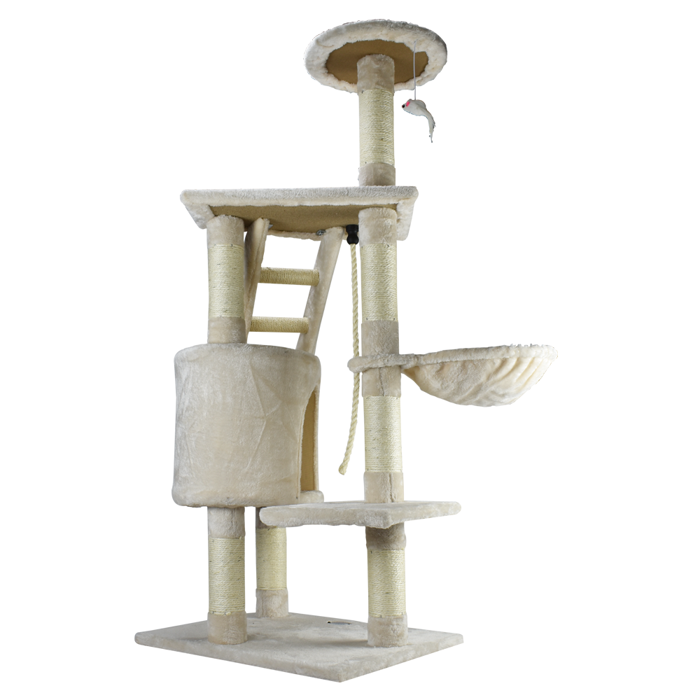 Mueble para gato con casa y hamaca 120 cm