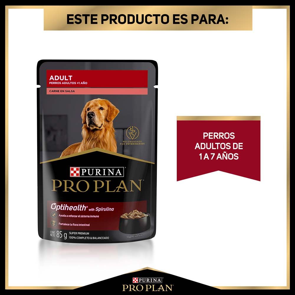 Pro plan pouch perro adulto carne