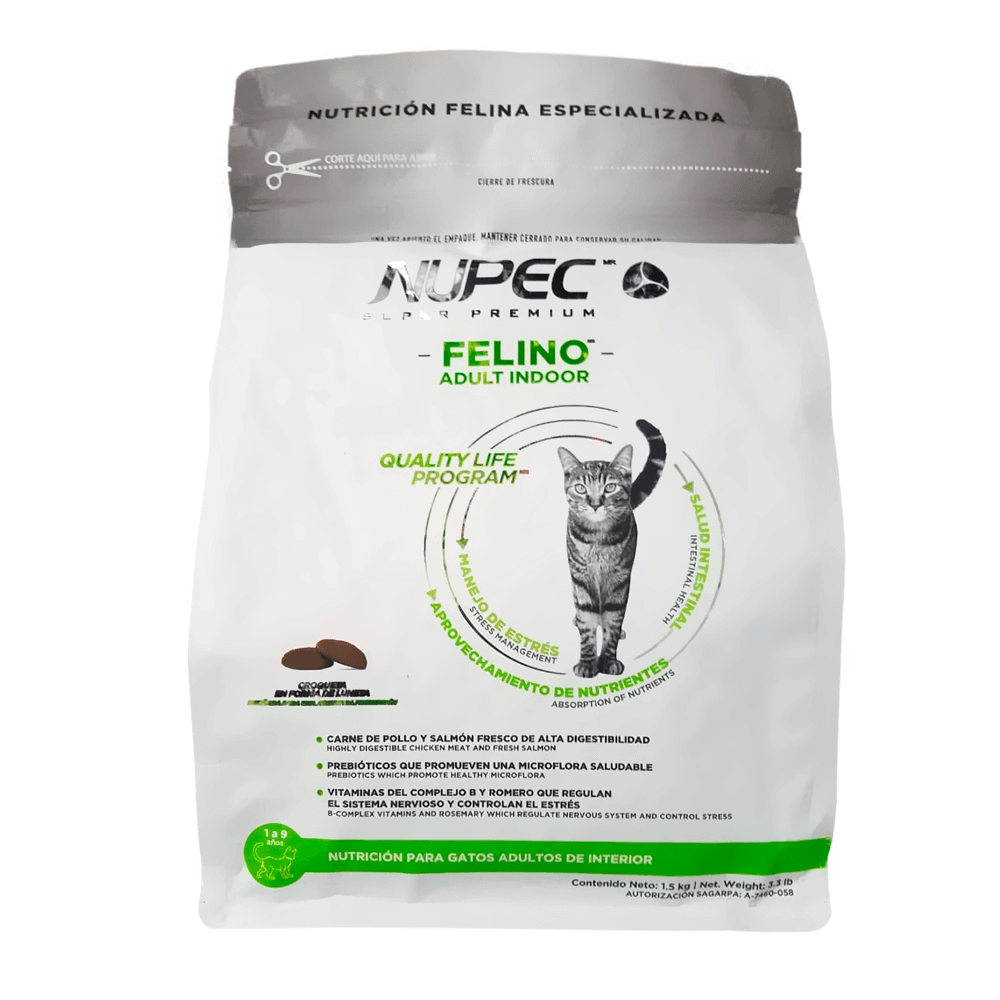 Alimento para gato adulto indoor feline nupec sp