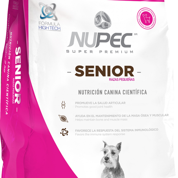 Alimento para perro senior raza pequeña nupec sp