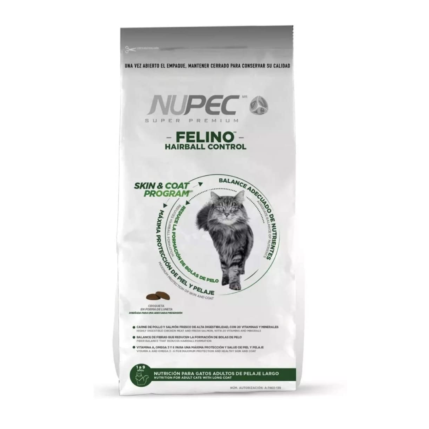 Alimento para gato adulto feline hairball nupec sp 1.5 kg 