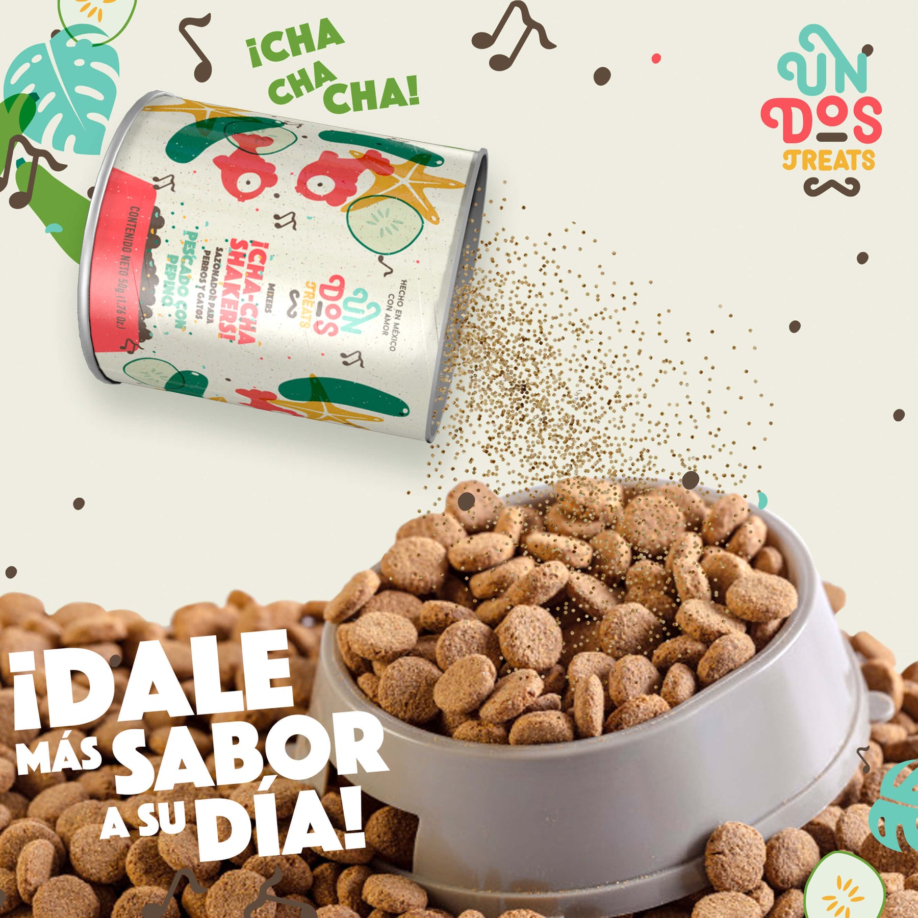 Cha-cha shakers pescado con pepino