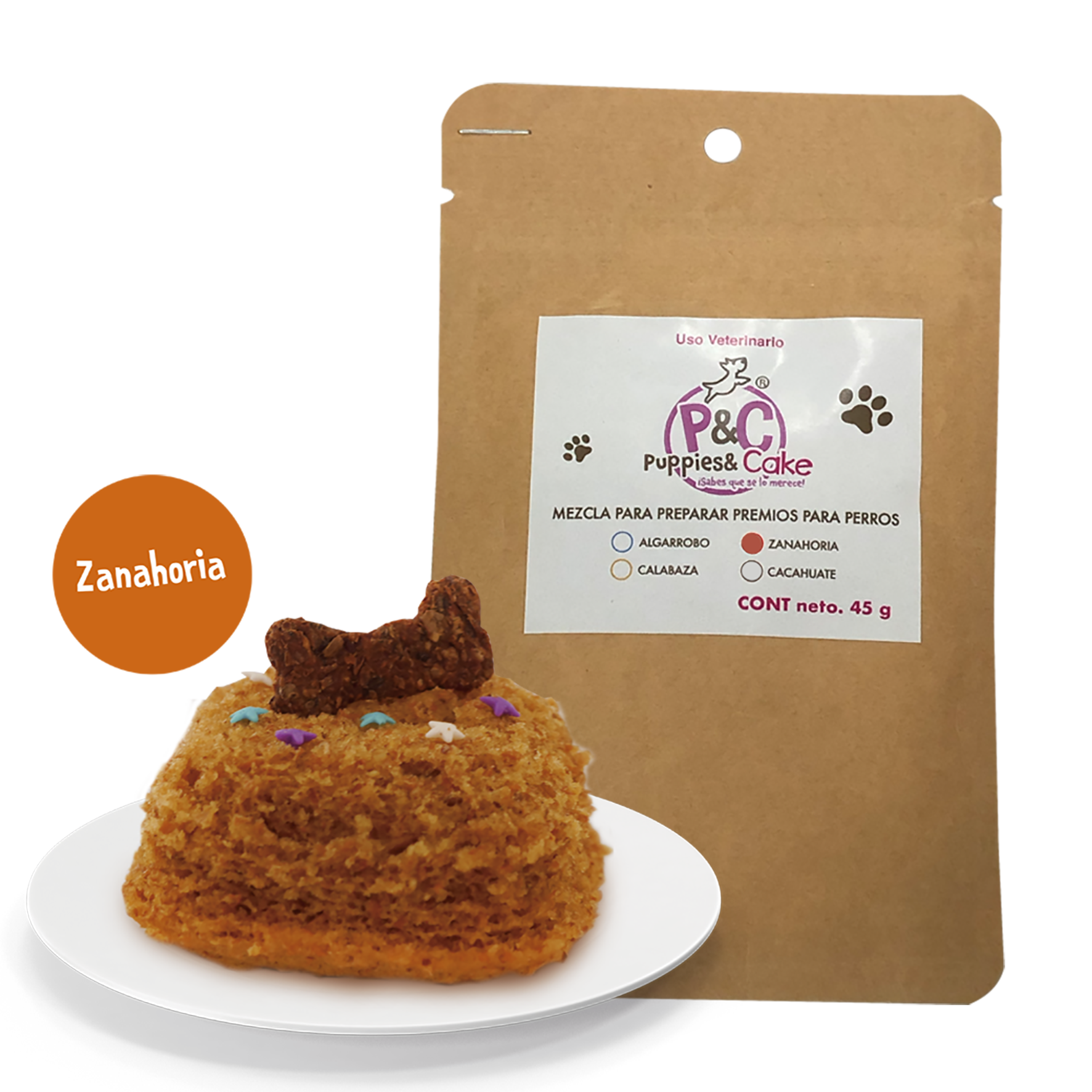 Sobre puppies&cake sabor zanahoria 45 gr 