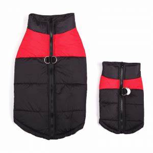 Chaleco de invierno con cierre negro con rojo 2 extra grande 