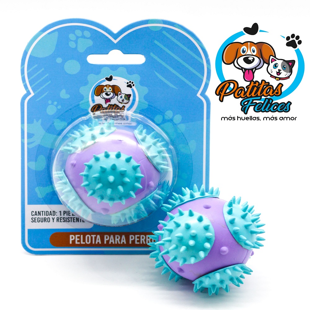 Pelota para perro morado con turquesa 