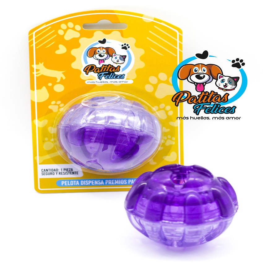 Pelota morada dispensadora de premios para perro morado 