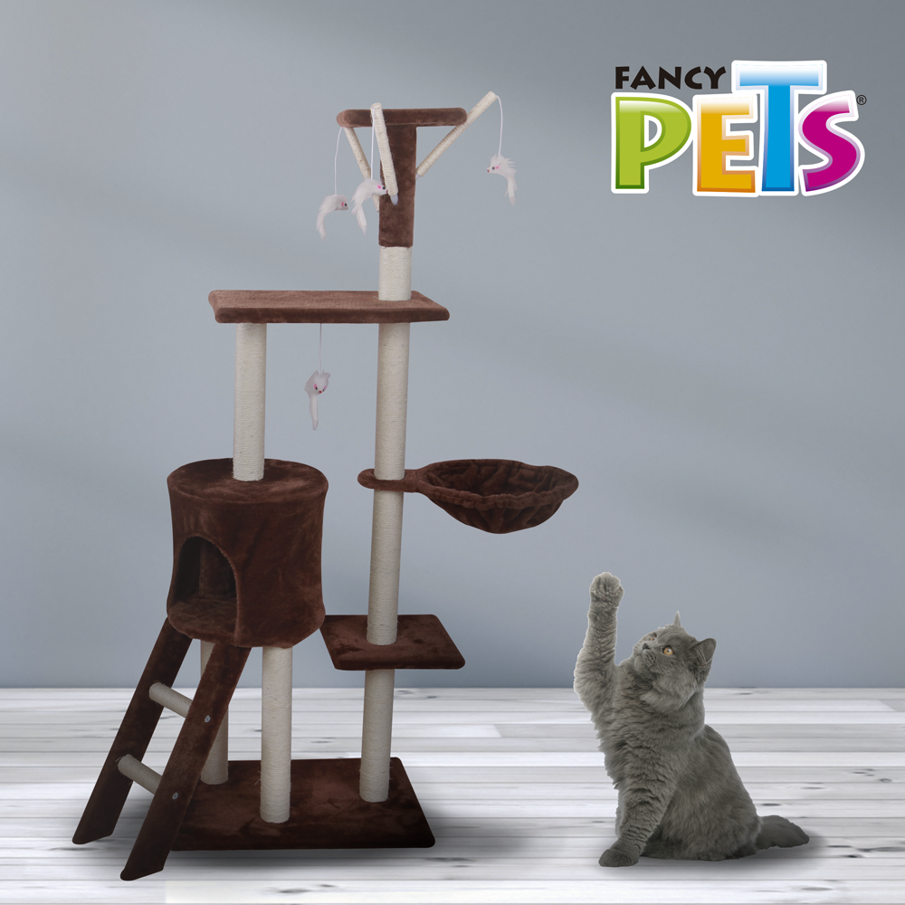 Mueble para gato con escalera, hamaca y casa