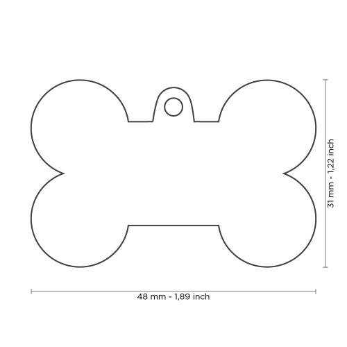 Placa Básica en Forma de Hueso Gris XL de Aluminio
