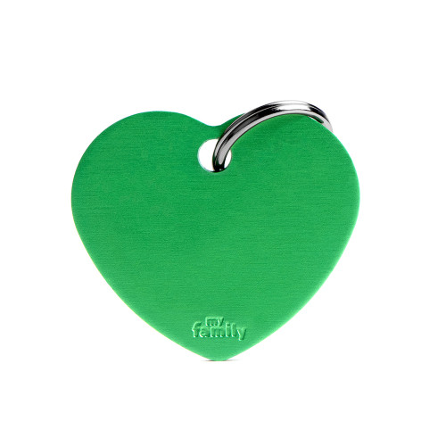Placa Básica en Forma de Corazón Verde G de Aluminio   
