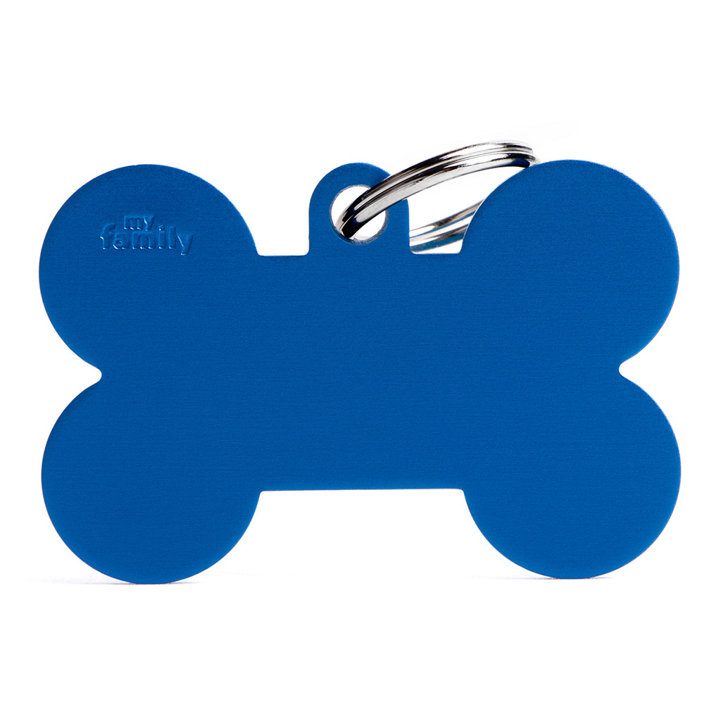 Placa Básica en Forma de Hueso Azul XL de Aluminio   
