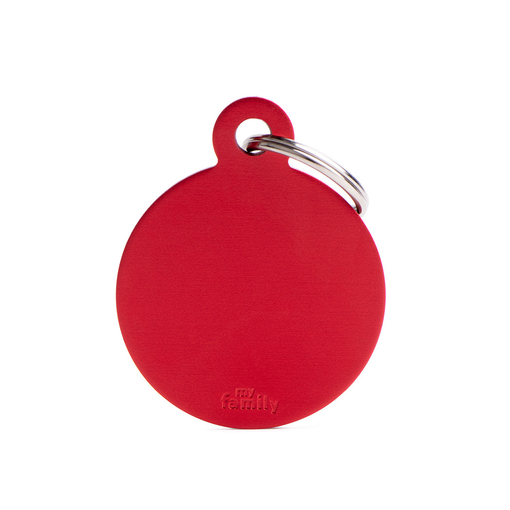 Placa Básica en Forma Círculo Rojo G de Aluminio   