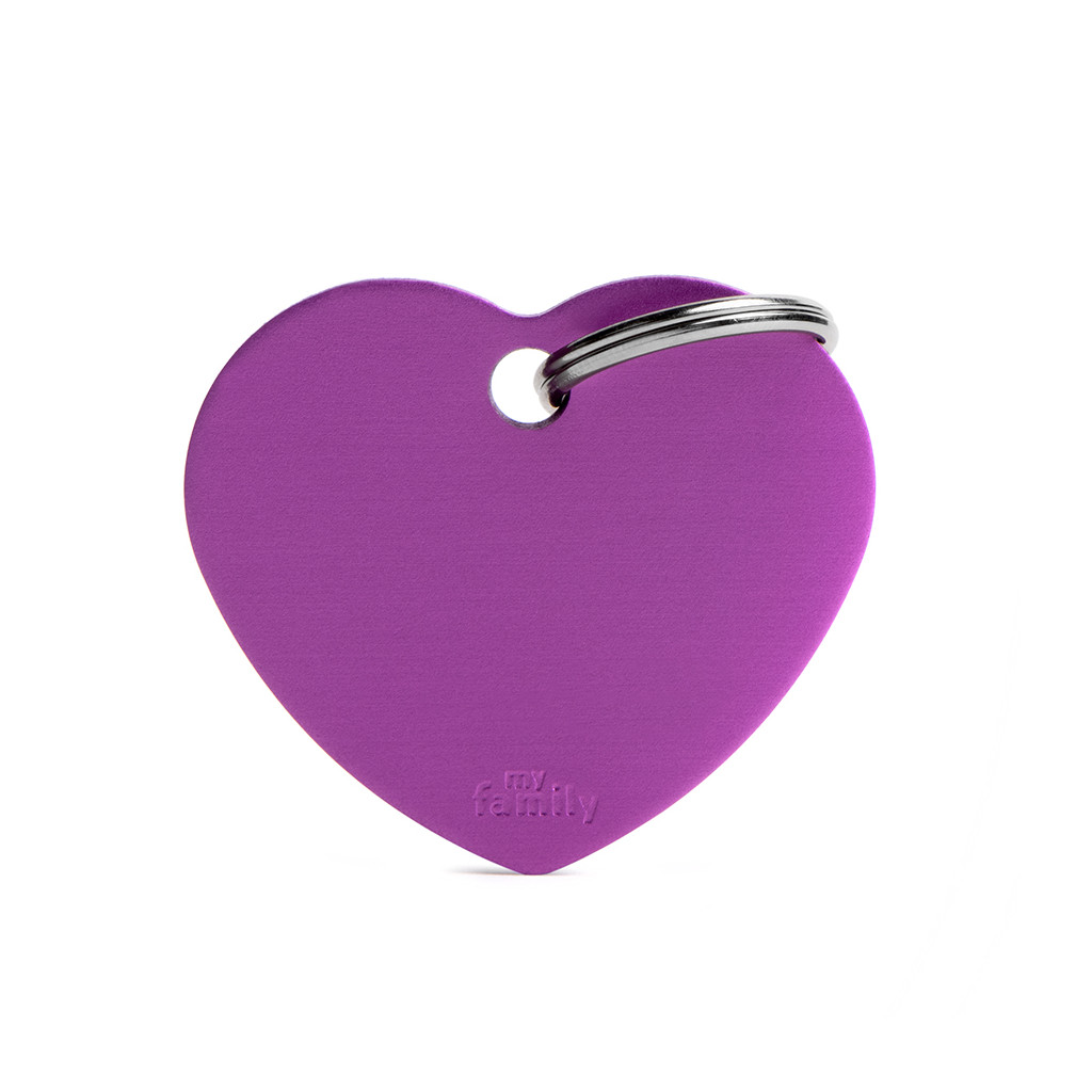 Placa Básica en Forma de Corazón Morado G de Aluminio   