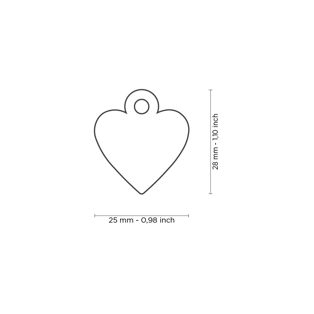 Plaquita básica de aluminio en forma de corazón chico