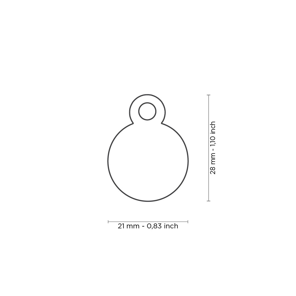 Plaquita básica de aluminio anodizado círculo chico