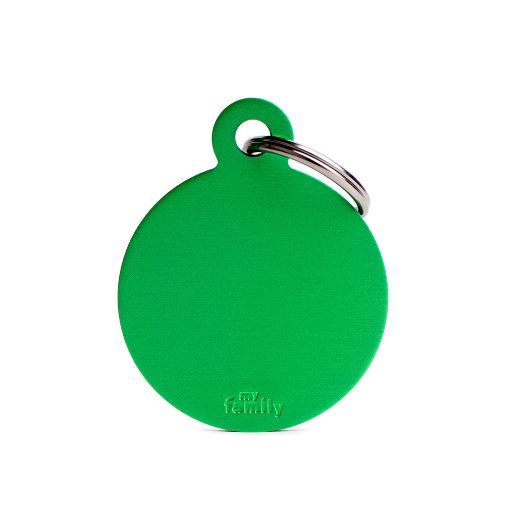 Plaquita básica de aluminio círculo chico verde  
