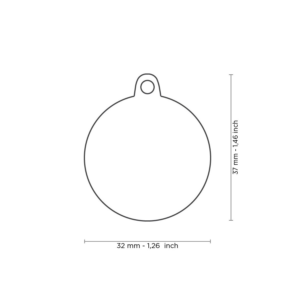 Plaquita shine círculo grande con hueso negro con blanco  