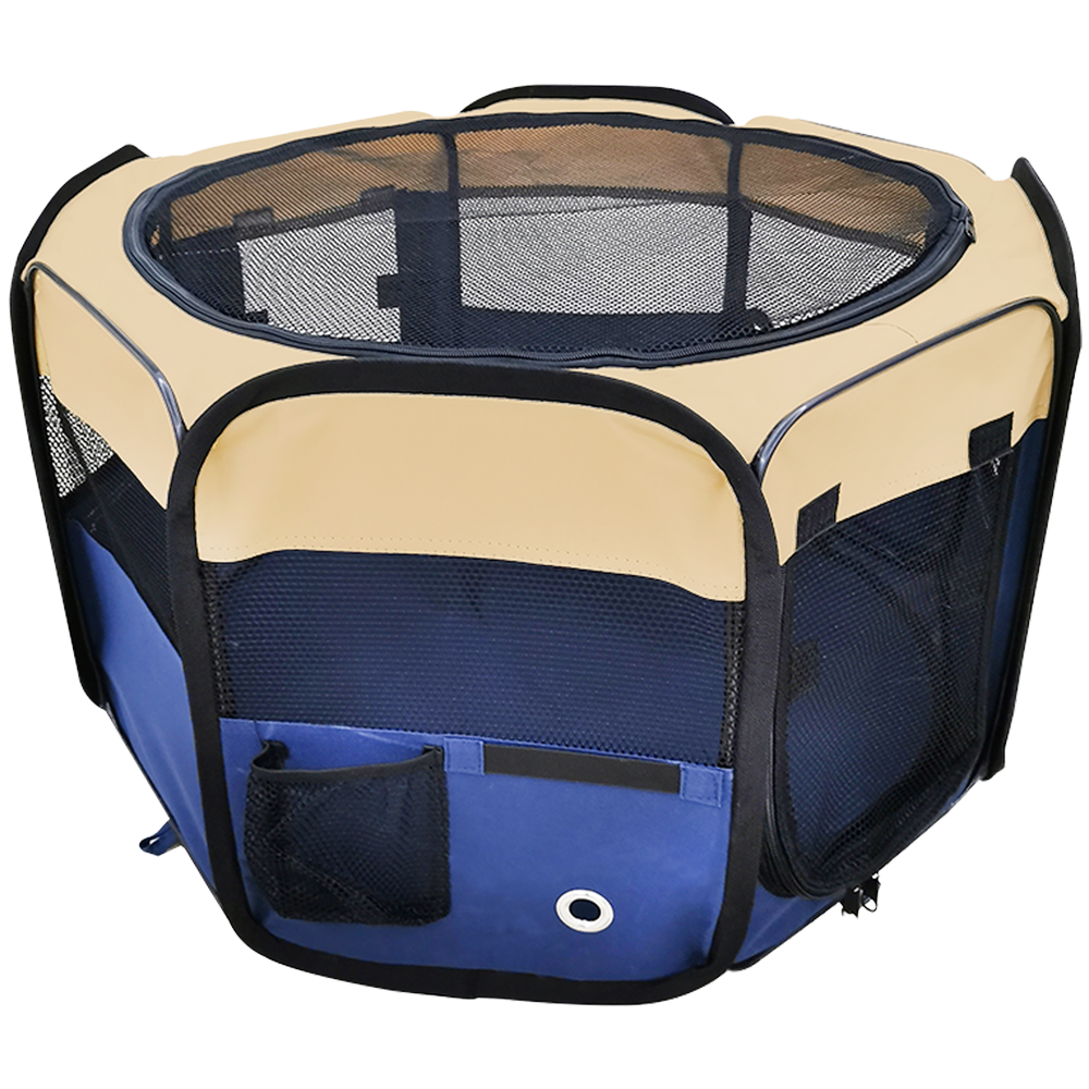Corral portátil de tela navy blue chico  