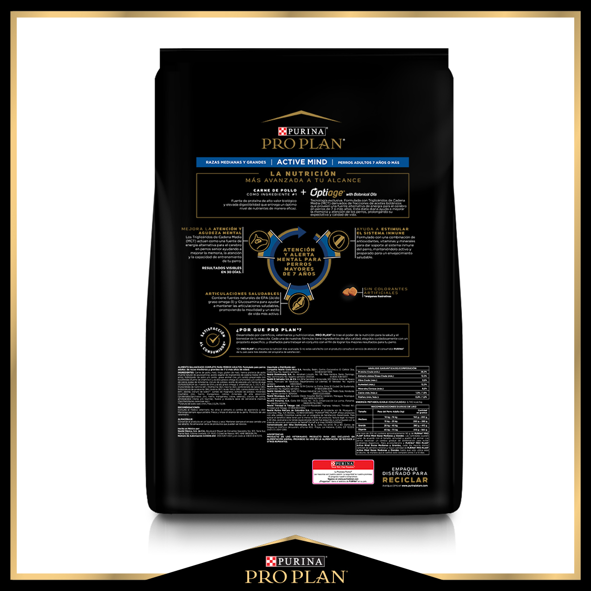 Pro plan active mind razas medianas y grandes optiage