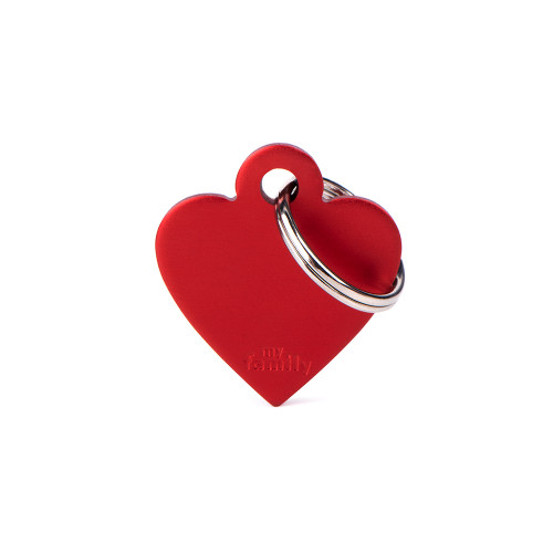 Plaquita básica de aluminio anodizado corazón chico rojo  