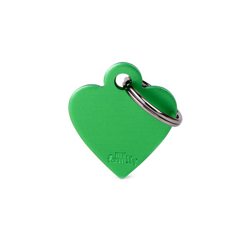 Plaquita básica de aluminio anodizado corazón chico verde  
