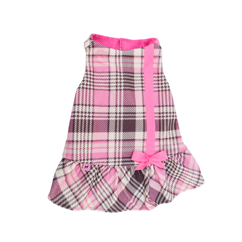 Vestido chanel Color rosa c/ café / 4 Pza