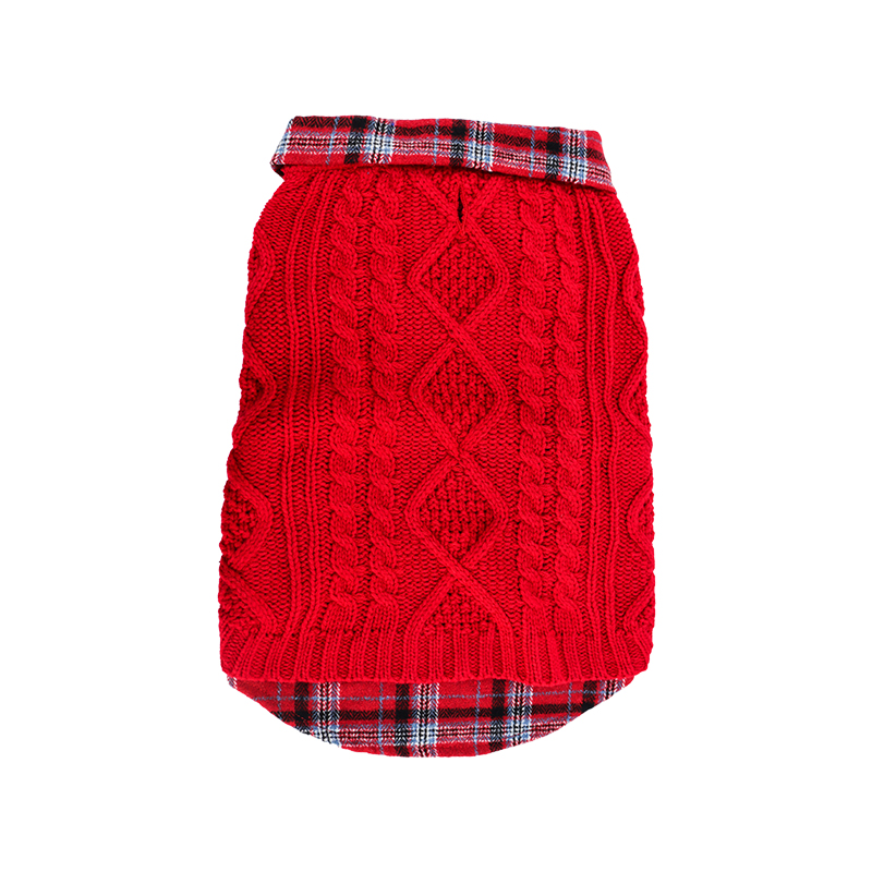 Suéter de invierno cuello franela cuadros