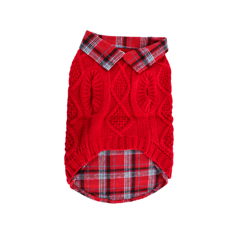 Suéter de invierno cuello franela cuadros