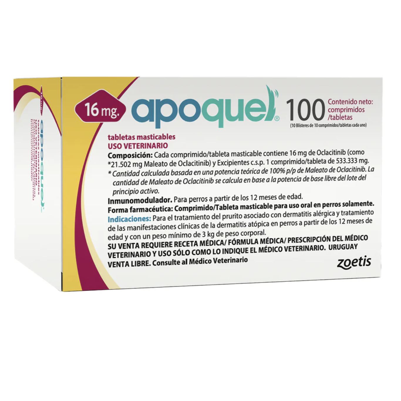 Apoquel Color 100 tabletas / 16 mg Pza
