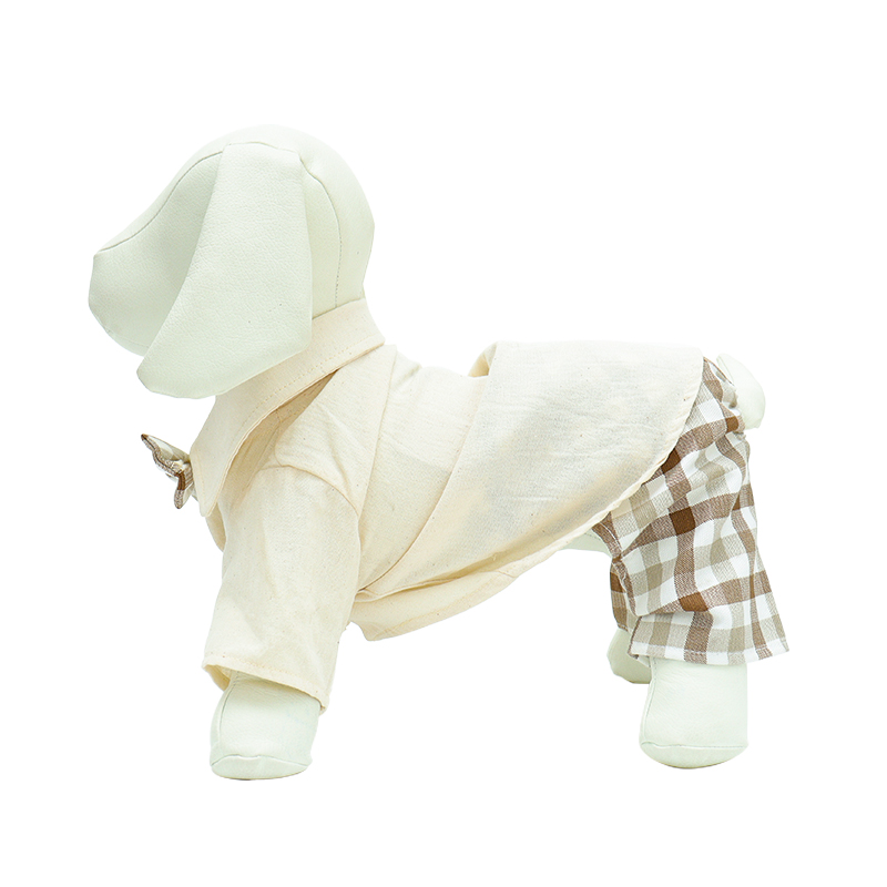 Peto cuadros con moño lino