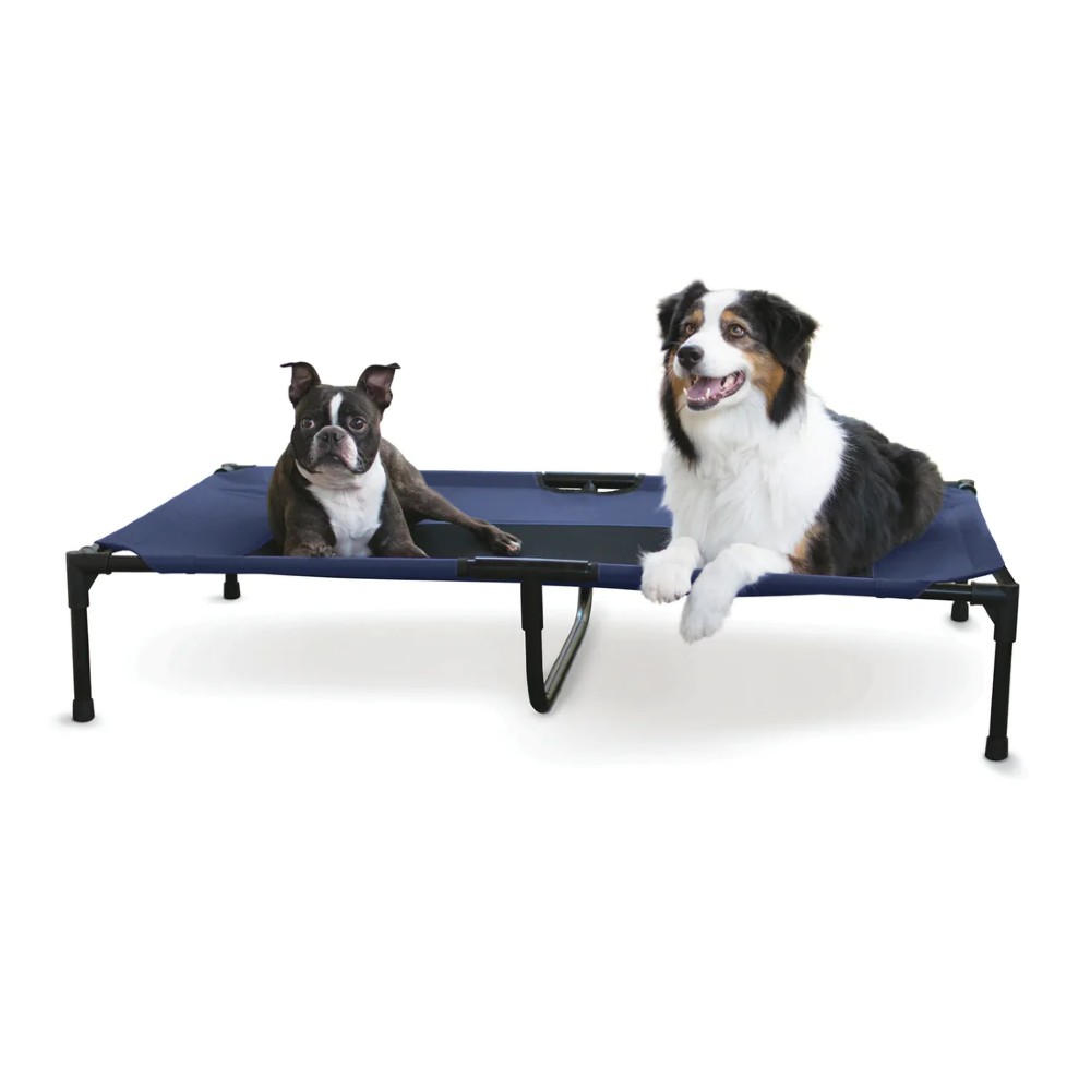 Cama elevada para perro azul marino grande 