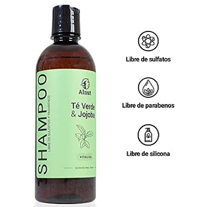 Alnut shampoo para mascotas Color té verde y jojoba / 480 ml