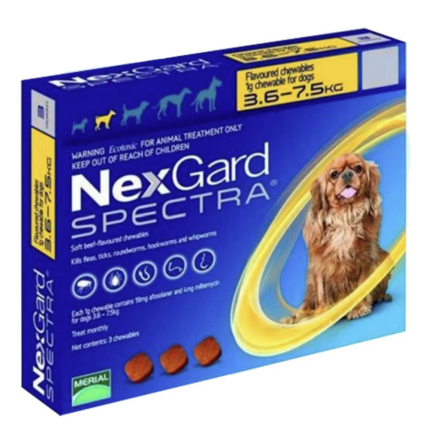 Nexgard spectra 3.6 - 7.5 kg masticable 1 Tabl