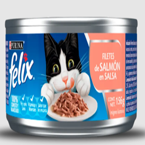 Lata felix filetes de  salmón en salsa 156 gr 