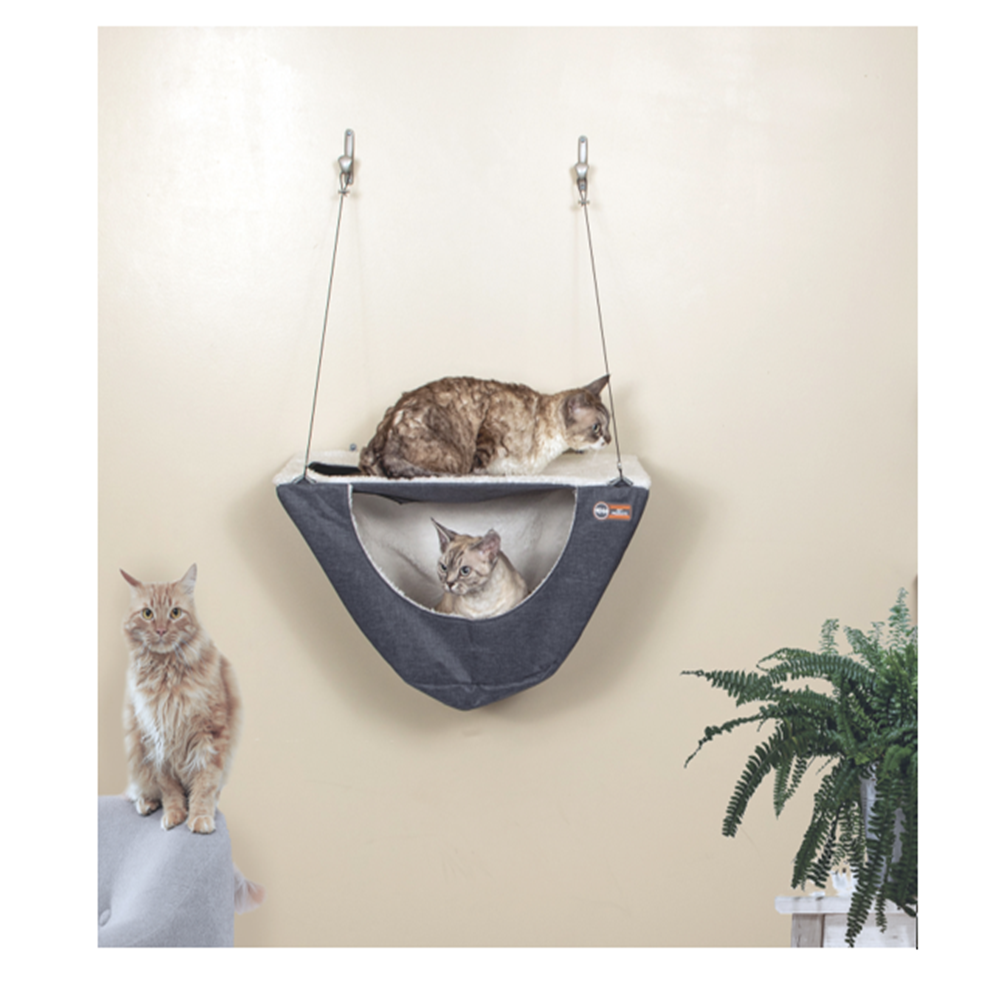 Hamaca de pared Individual color gris para gato 31cm x 59cm Talla