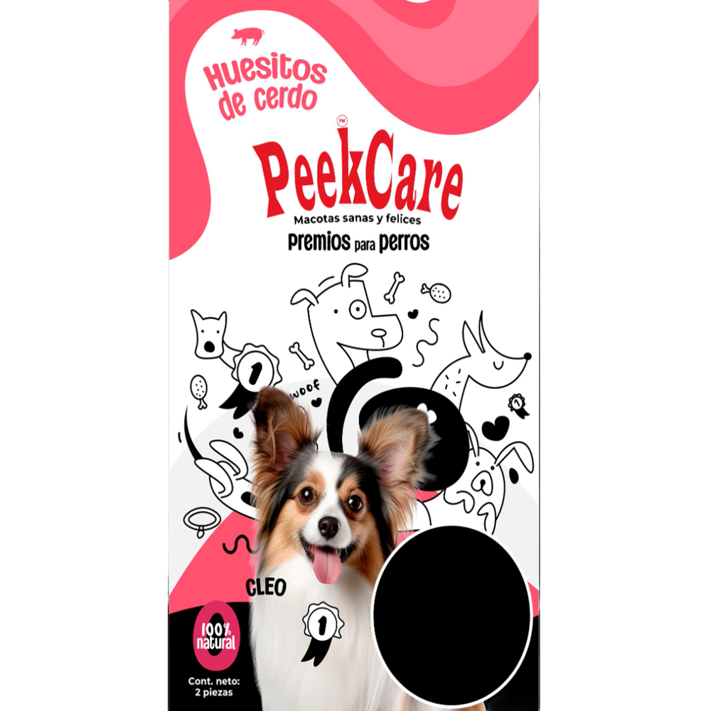 Premios peekcare huesitos de cerdo 2 pz Pza 