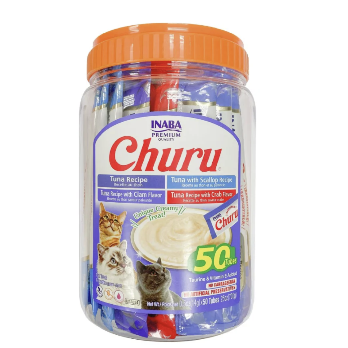 Churu Bote de 50 piezas Mix de Vieira, Almeja y Cangrejo 1pza 