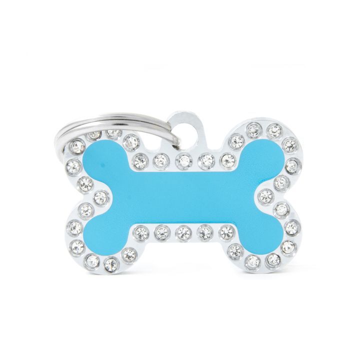 Placa Glam Hueso Celeste con Swarovski