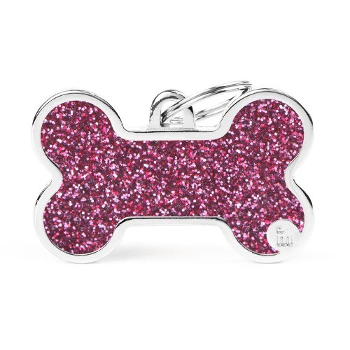 Placa Hueso Brilloso Rosa Grande   