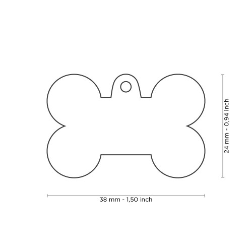 Placa Basic Handmade Hueso Grande Rojo