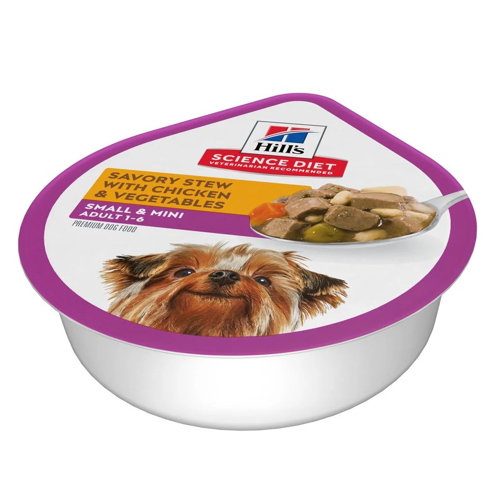 Hill's Science Diet Comida Húmeda para Adulto Small Paws Savory Stew con pollo y verduras 99  gr 