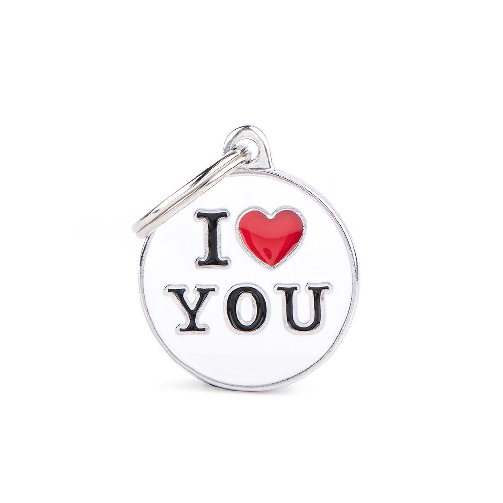 Placa Charms "I Love You"