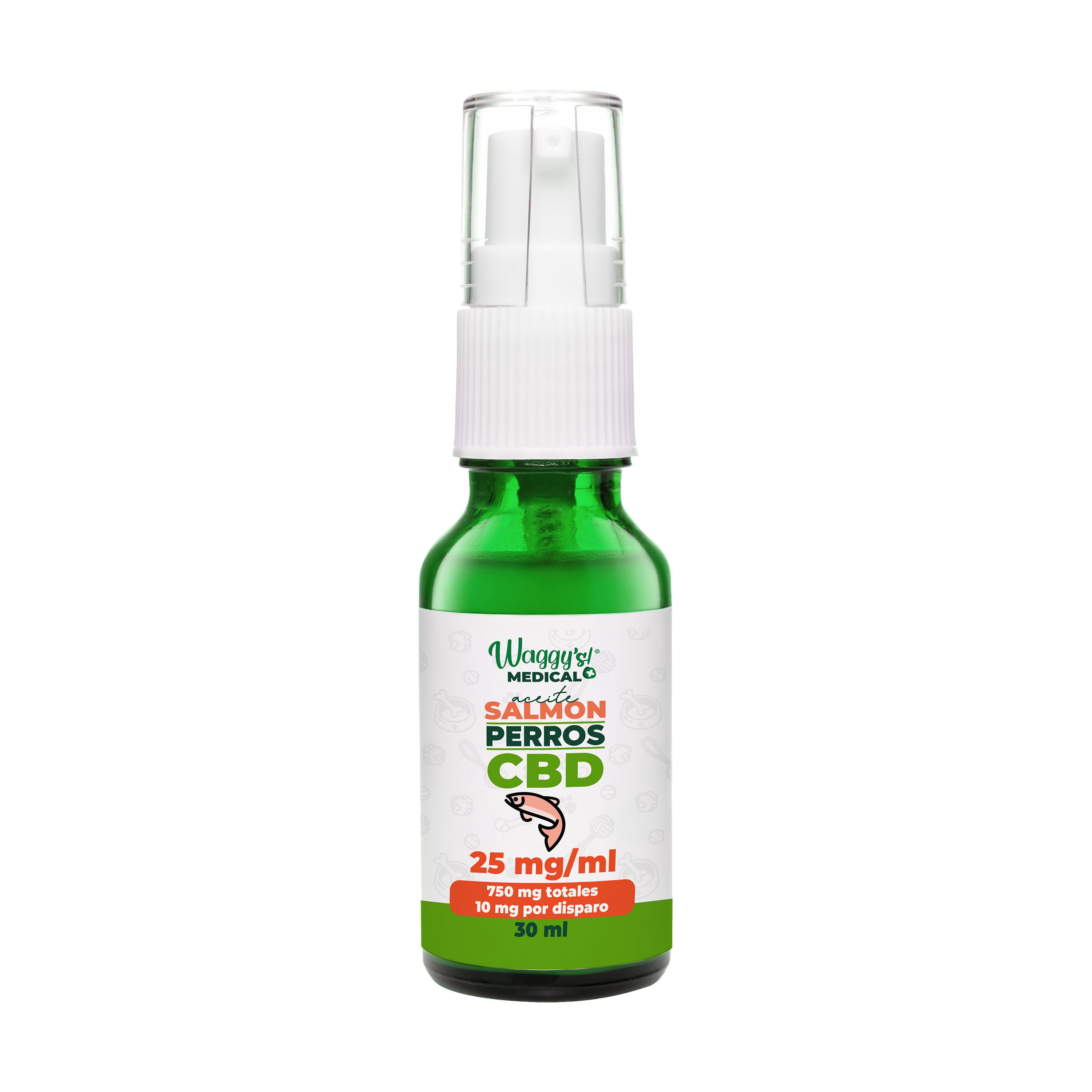 Waggy´s Spray Perro CBD+Salmon 750 mg de CBD 30 ml