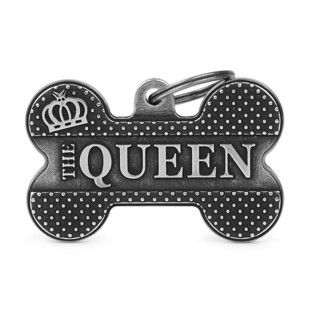 Placa Bronx Hueso XL "The Queen" en Plata