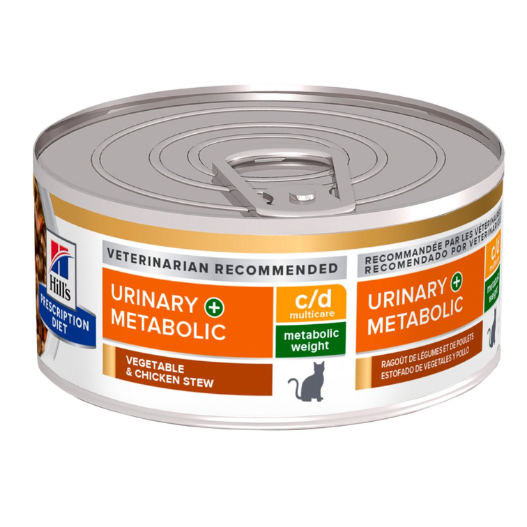 Hill's Prescription Diet c/d Urinary+Metabolic Alimento Húmedo para Gato Adulto Receta Estofado 82  gr 