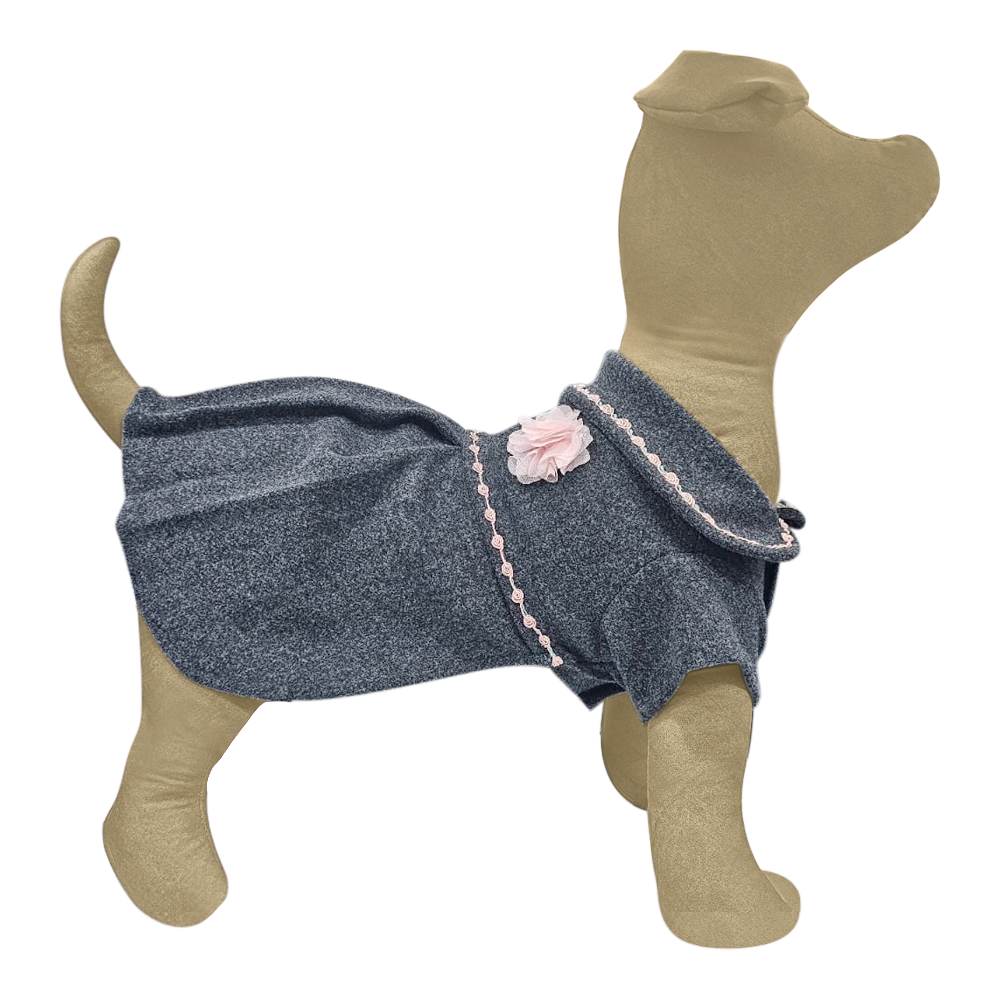 Abrigo Coquetina Gris con Rosa  talla 5 