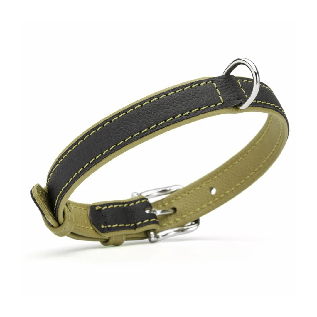 Collar plano de Cuero Doble Vista Dogline